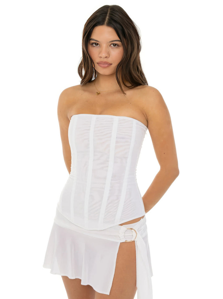 Women’s Trendy Corset Top with Strapless Neckline