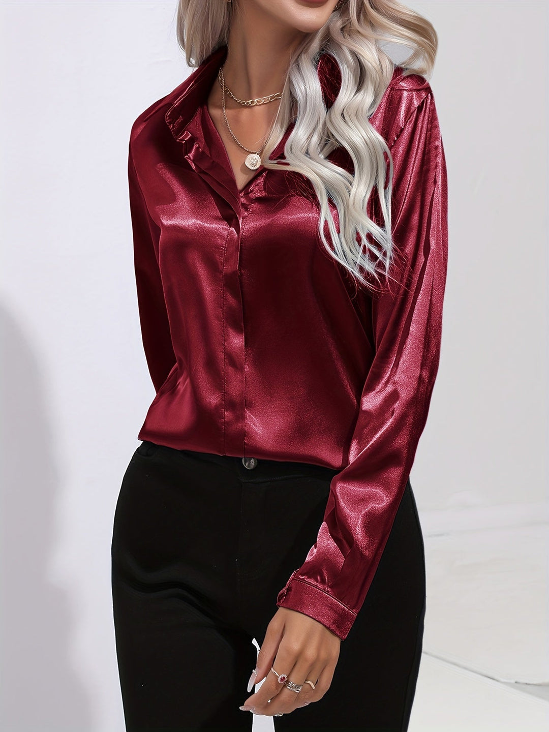 Women’s Summer Elegant Blouse with Button Front