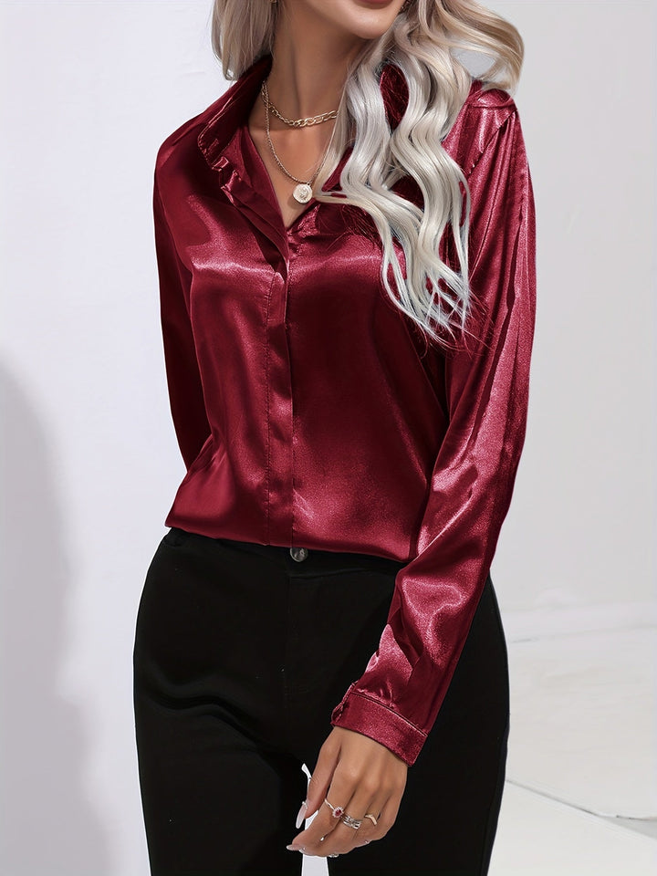Women’s Summer Elegant Blouse with Button Front