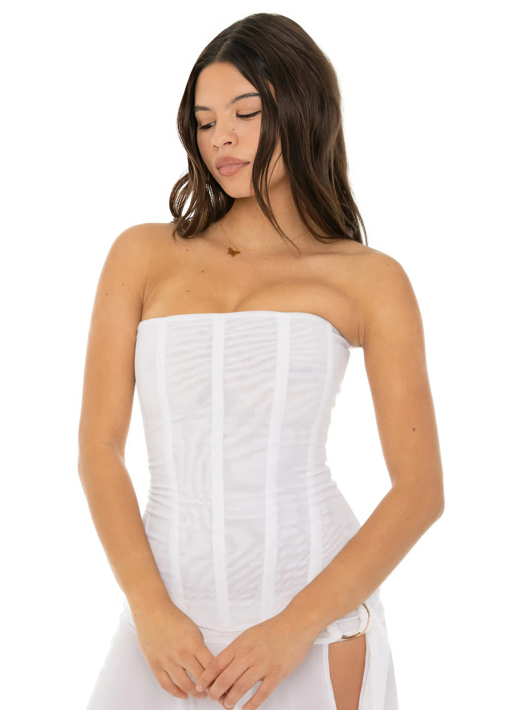 Women’s Trendy Corset Top with Strapless Neckline