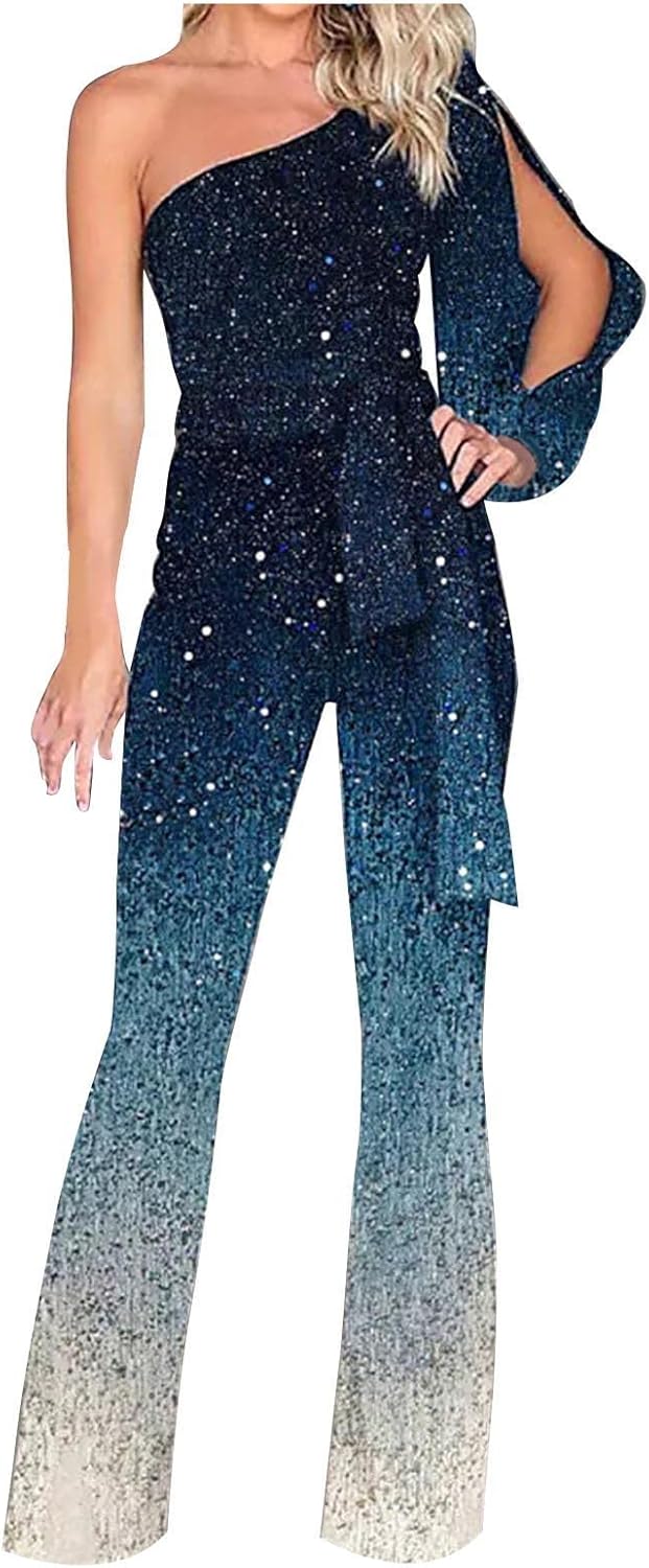 Women’s Glamorous Jumpsuit with One-Shoulder Strap