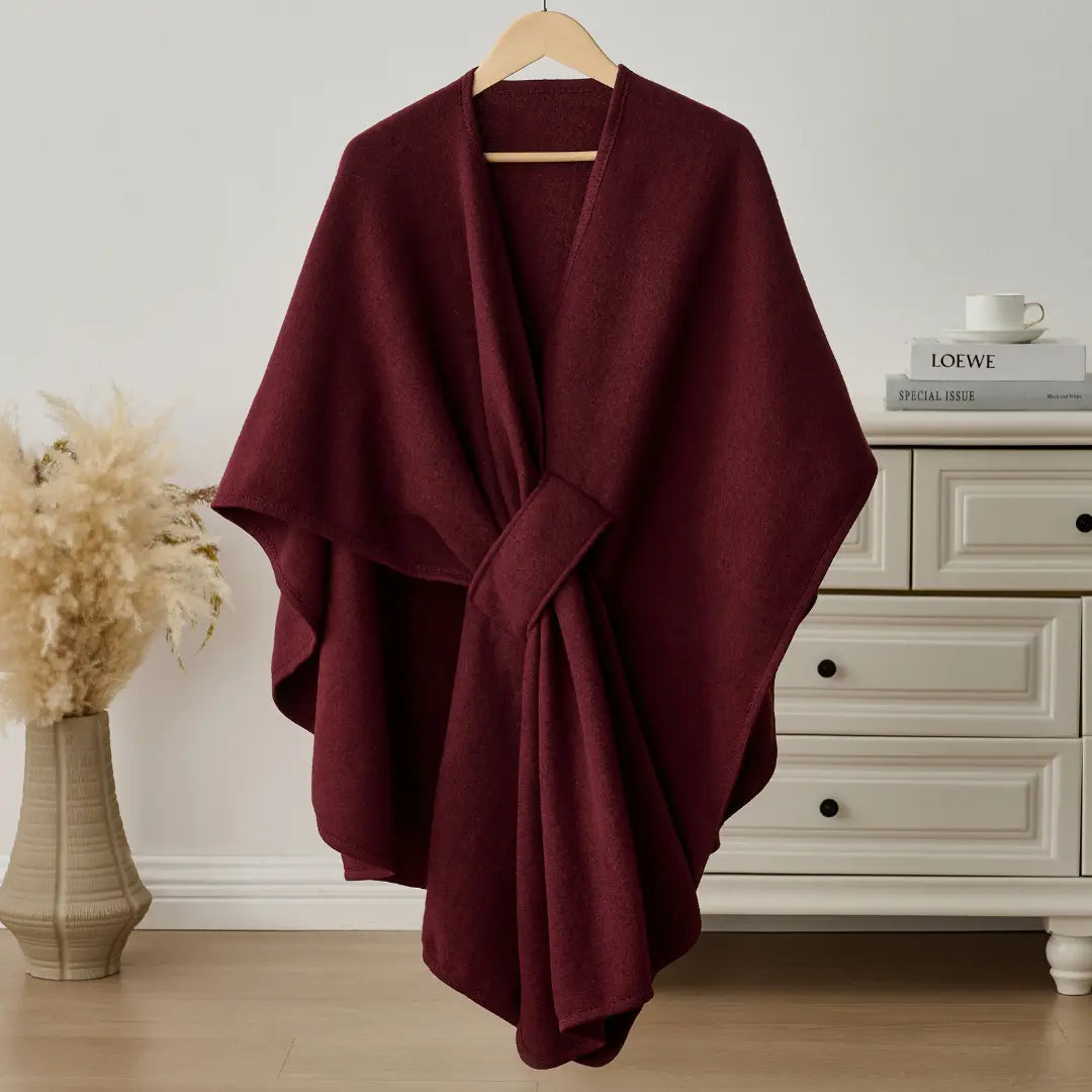 Cozy Fleece Drape Shawl for Women