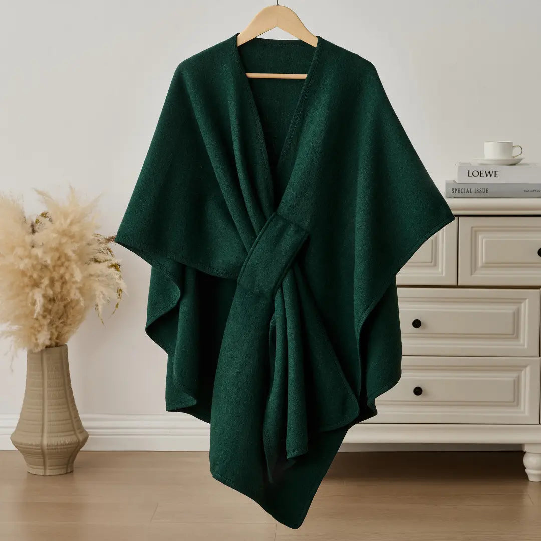 Cozy Fleece Drape Shawl for Women