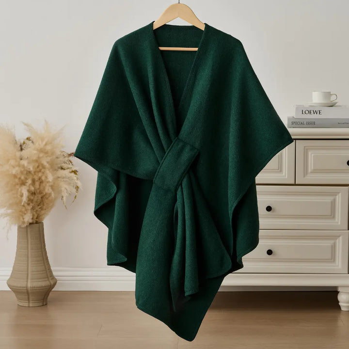 Cozy Fleece Drape Shawl for Women