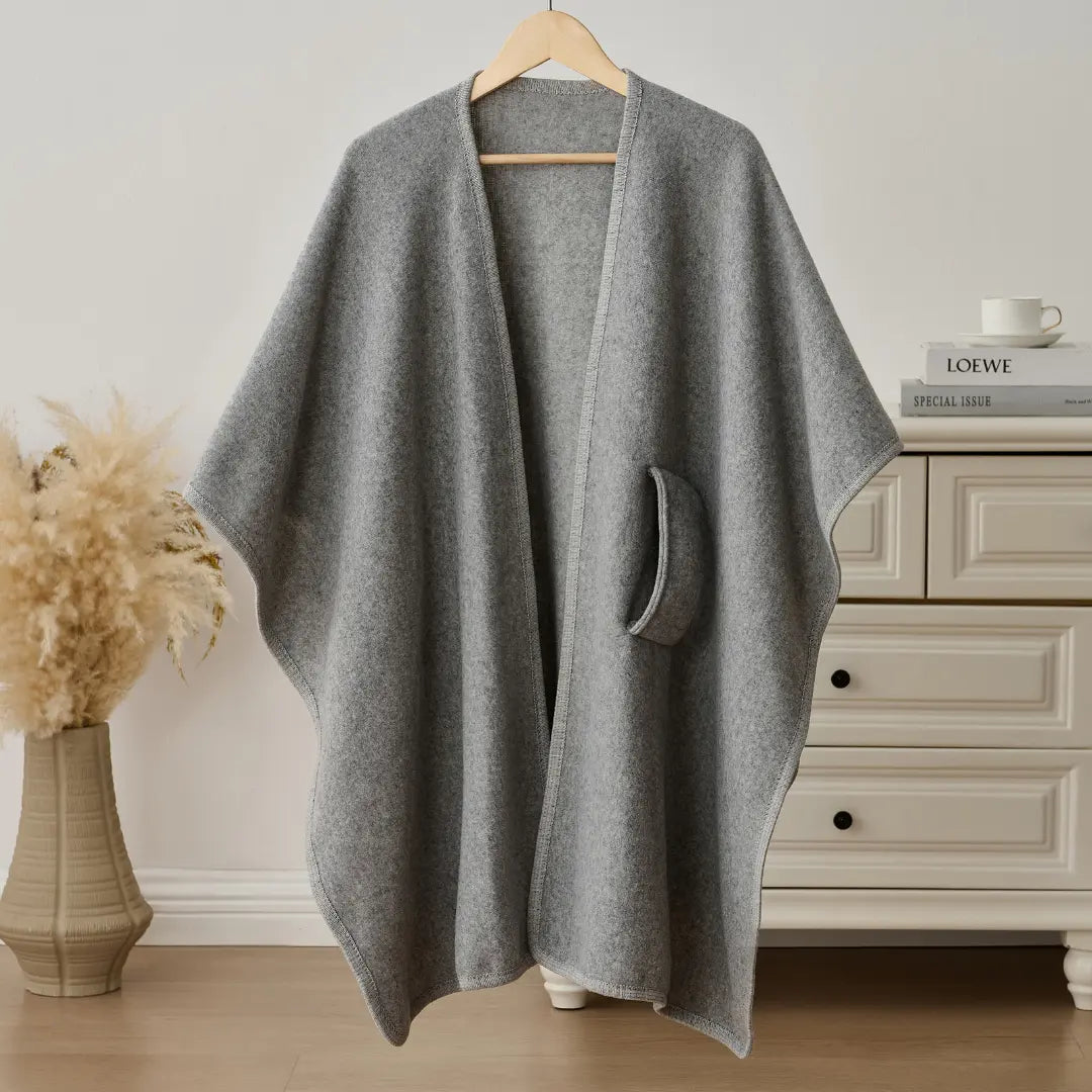 Cozy Fleece Drape Shawl for Women