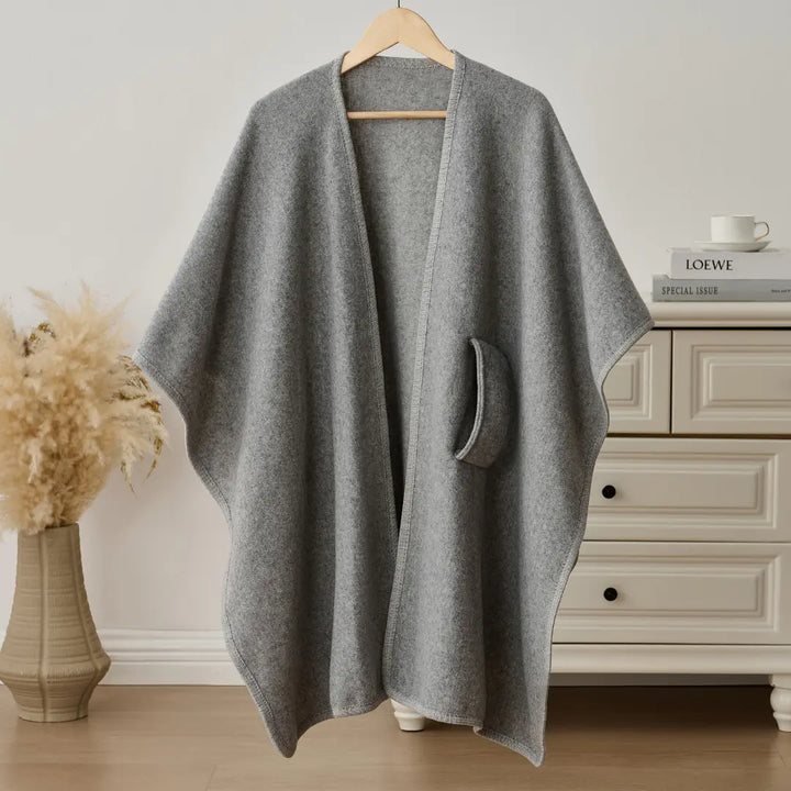 Cozy Fleece Drape Shawl for Women