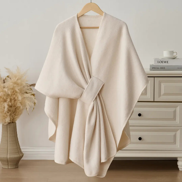 Cozy Fleece Drape Shawl for Women