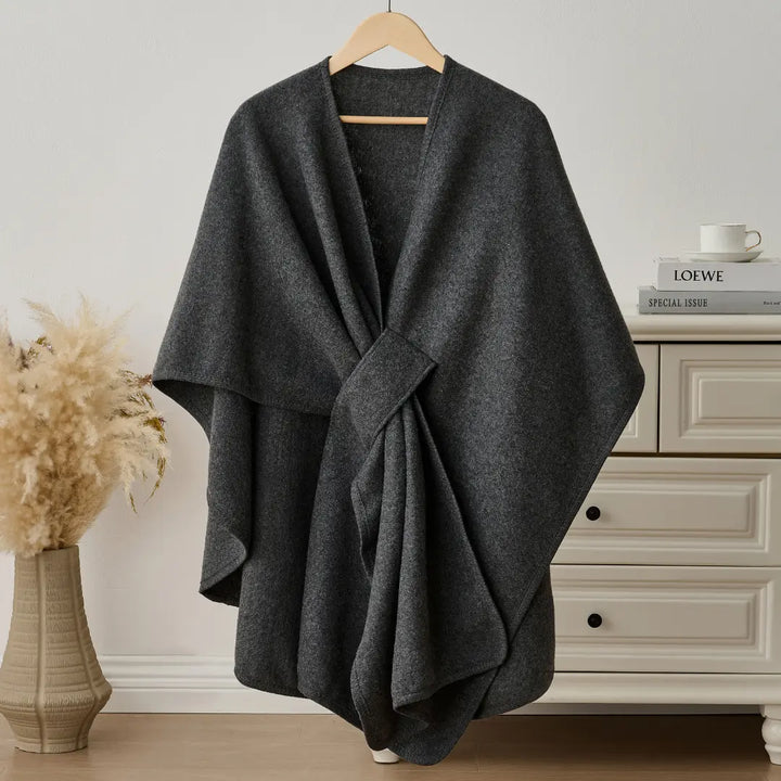 Cozy Fleece Drape Shawl for Women