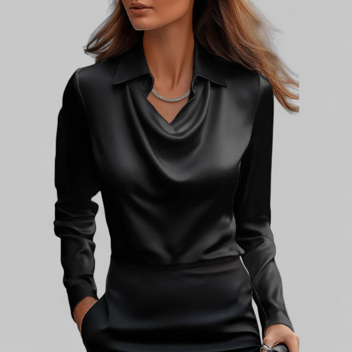Women’s Formal Wear Blouse with Waterfall Neckline