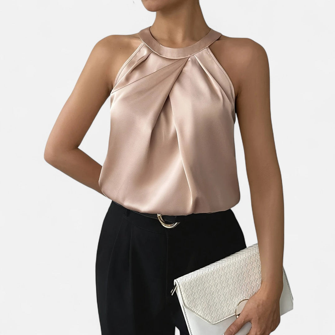 Women’s Elegant Summer Blouse with Halter Neck