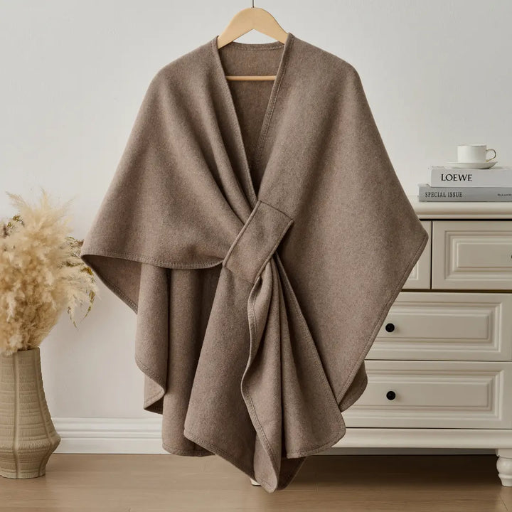 Cozy Fleece Drape Shawl for Women