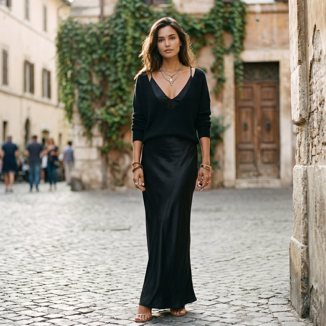 Adeline - Elegant Black Cocktail Dress for Women