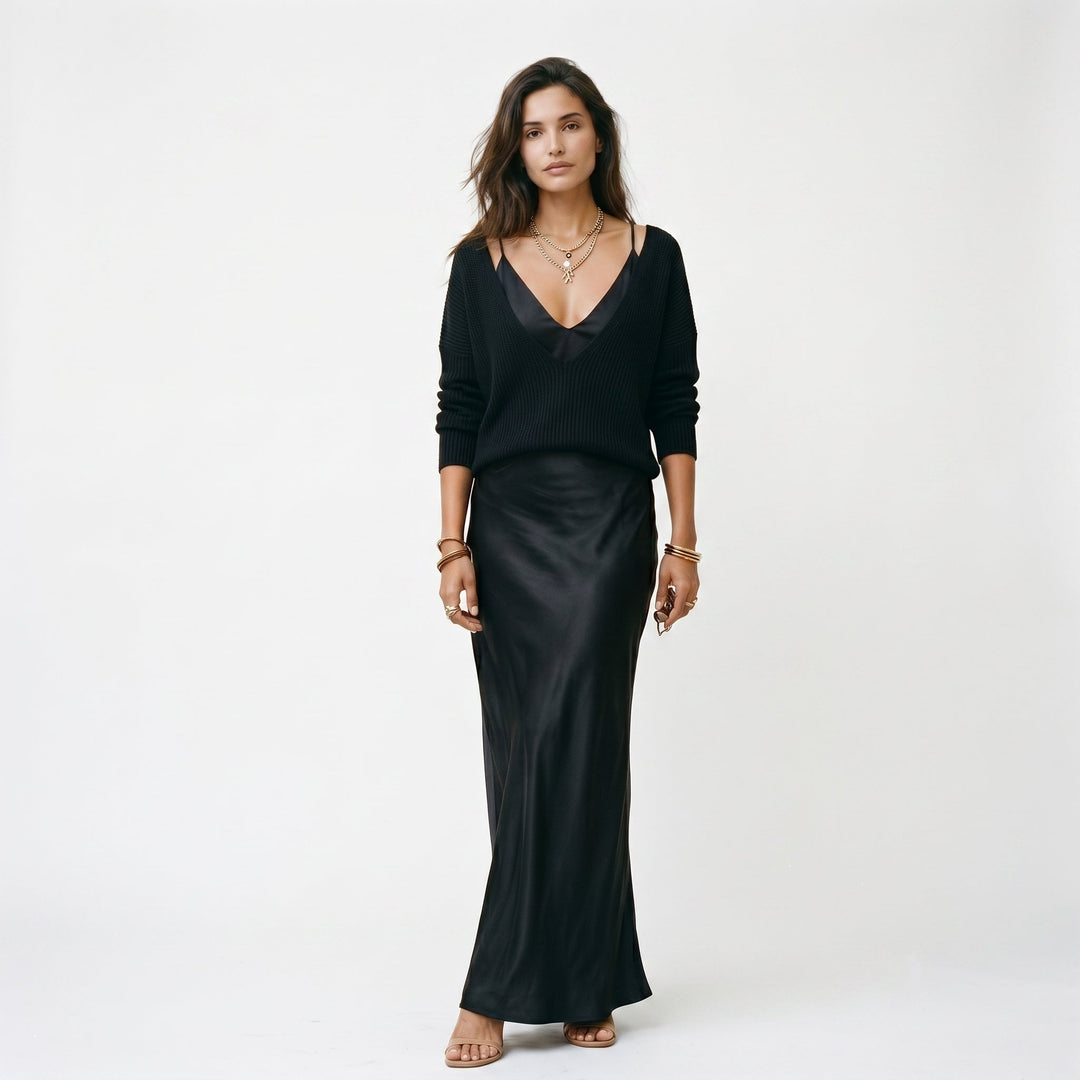 Adeline - Elegant Black Cocktail Dress for Women