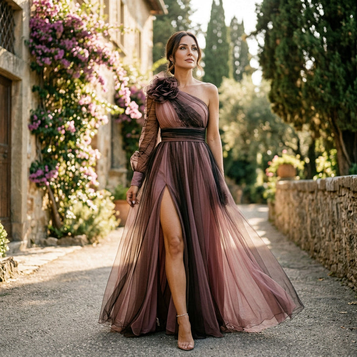 Trendy One Shoulder Maxi Dress for Women