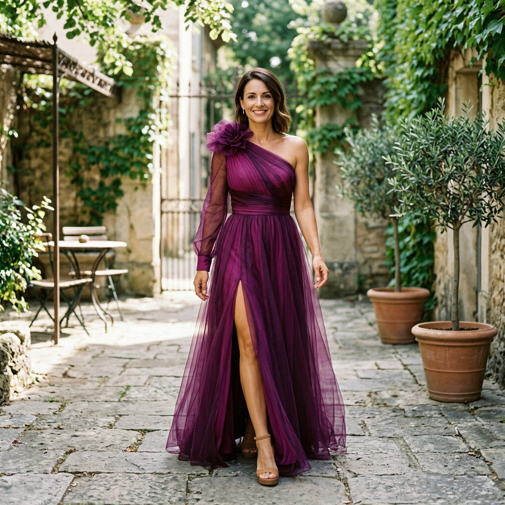 Trendy One Shoulder Maxi Dress for Women