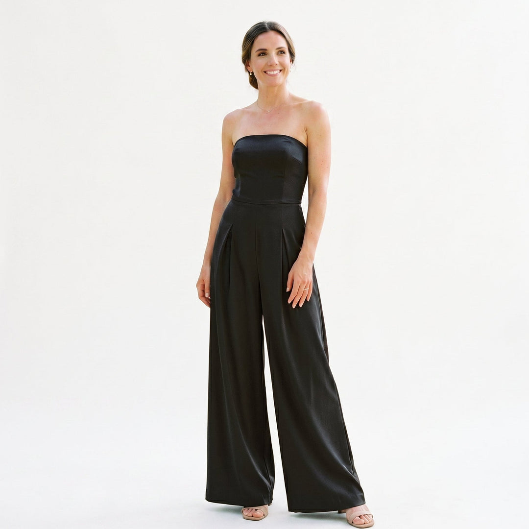 Elegant Strapless Wide-Leg Jumpsuit