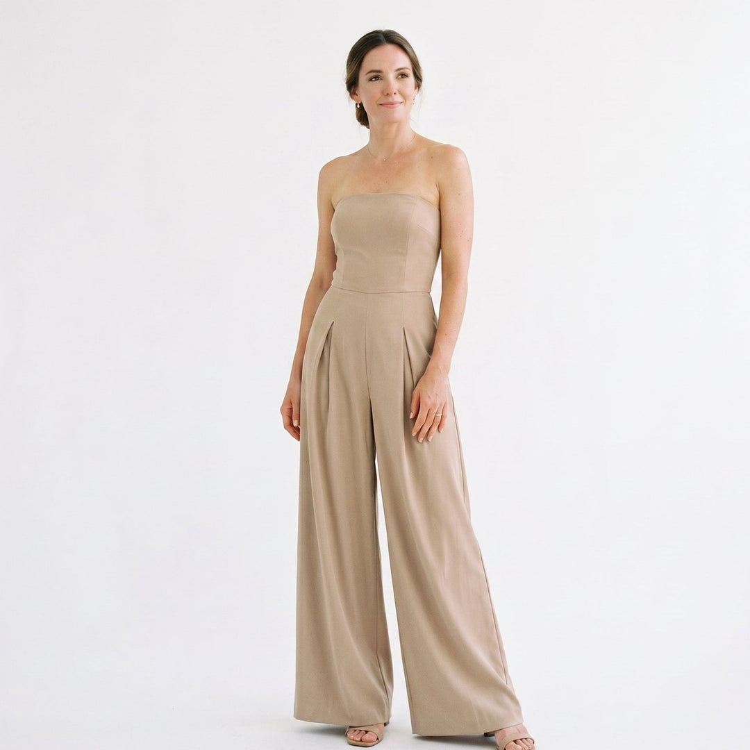 Elegant Strapless Wide-Leg Jumpsuit