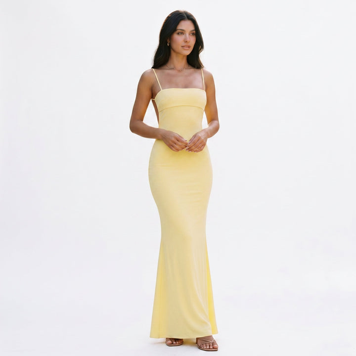 Virellea - Elegant Backless Bodycon Summer Maxi Dress