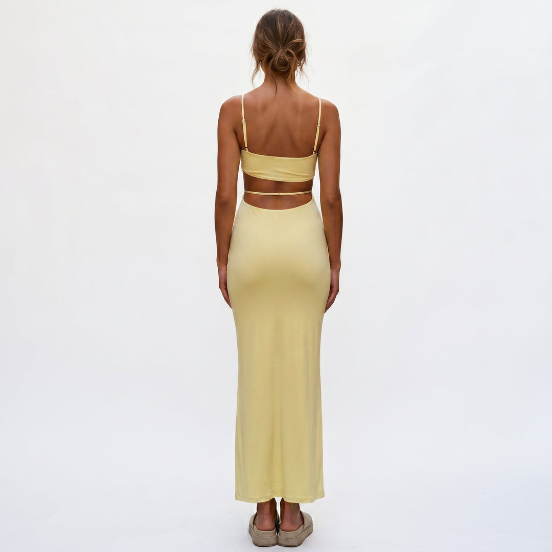 Virellea - Elegant Backless Bodycon Summer Maxi Dress