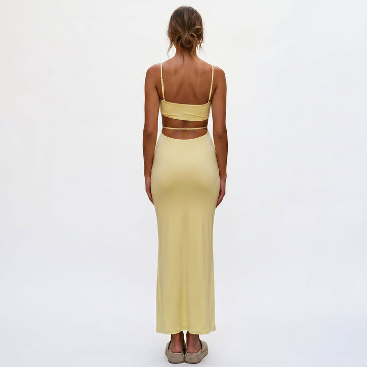 Virellea - Elegant Backless Bodycon Summer Maxi Dress