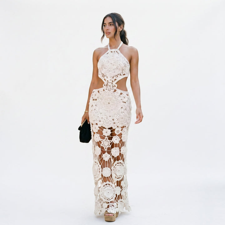 Florielle - Elegant Crochet Cut Out Maxi Dress