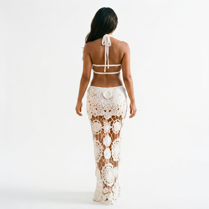 Florielle - Elegant Crochet Cut Out Maxi Dress