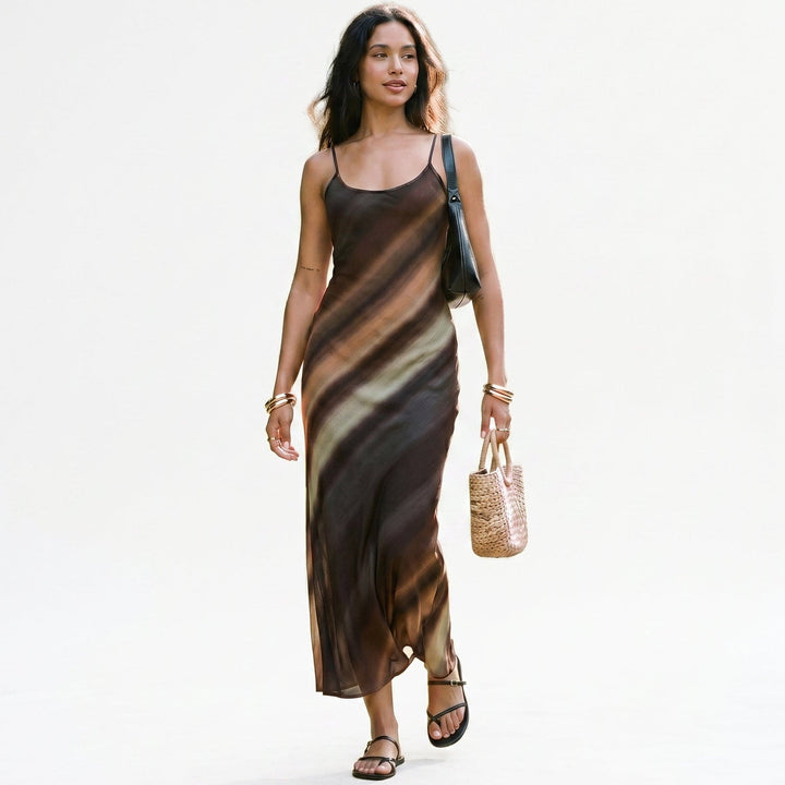 Damaris - Elegant Maxi Dress for Women with Color Gradient