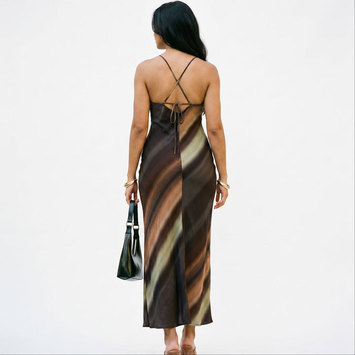 Damaris - Elegant Maxi Dress for Women with Color Gradient