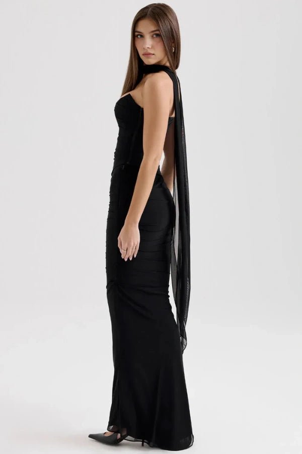 Elegant Black Corset Top Dress for Special Occasions