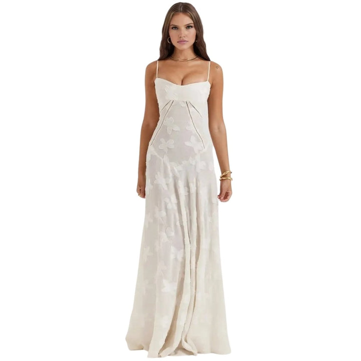 Elegant Floral Jacquard Gown for Weddings
