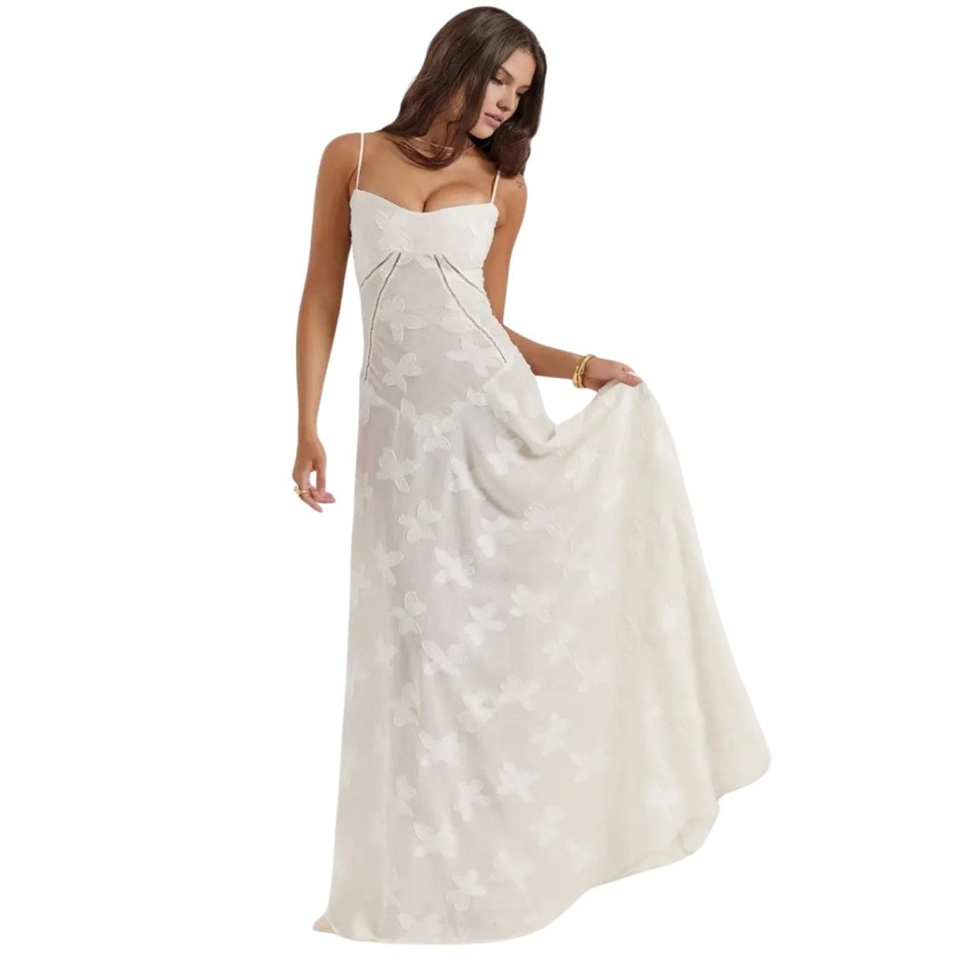 Elegant Floral Jacquard Gown for Weddings