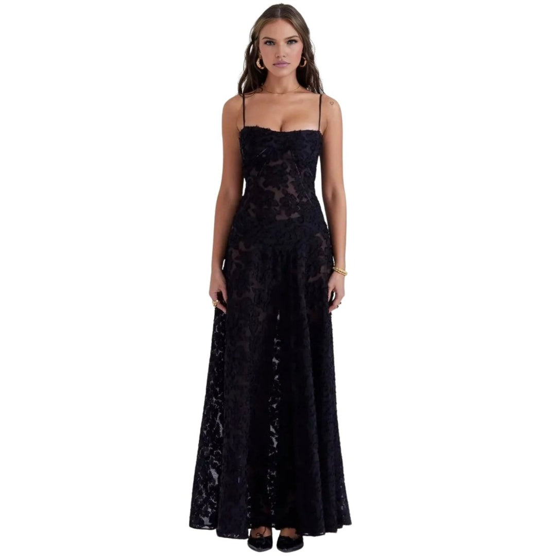 Elegant Floral Jacquard Gown for Weddings