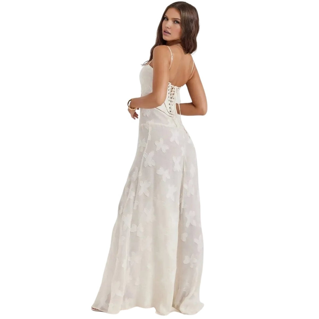 Elegant Floral Jacquard Gown for Weddings