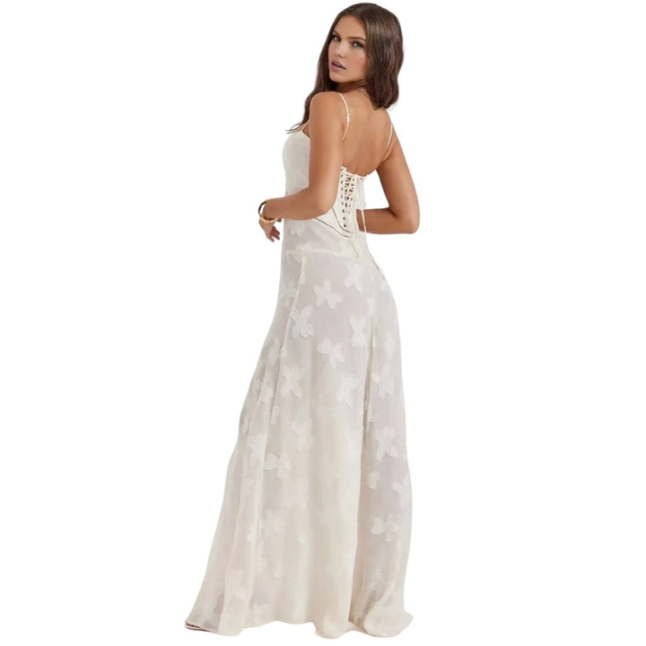Elegant Floral Jacquard Gown for Weddings