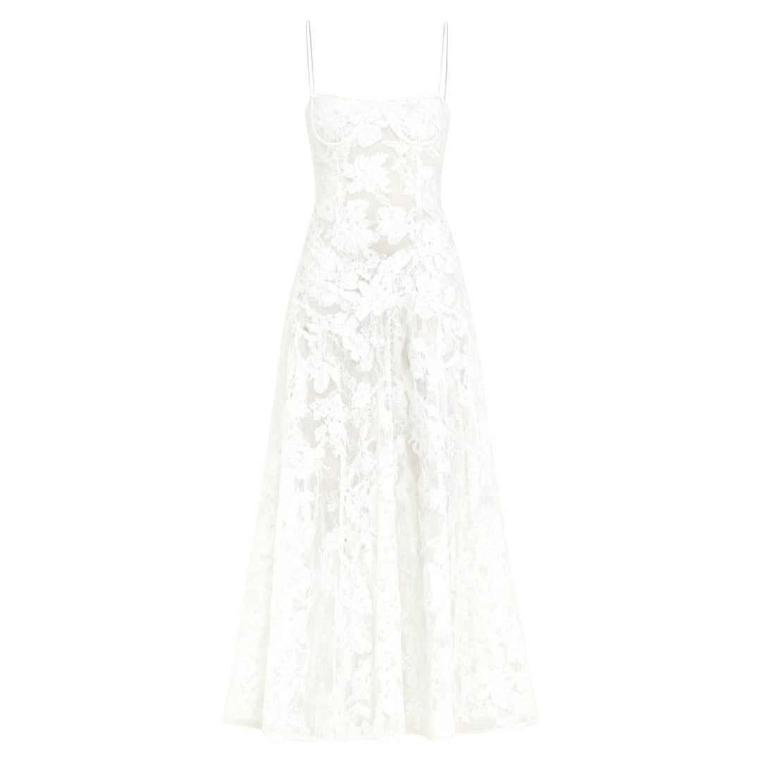 Elegant Floral Jacquard Gown for Weddings