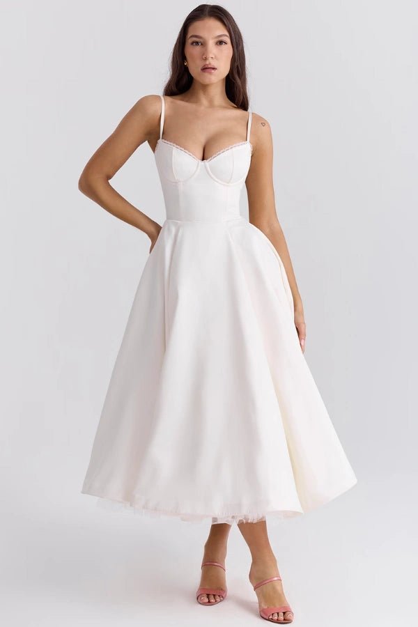 Elegant Satin Midi Dress for Women in Blush Pink