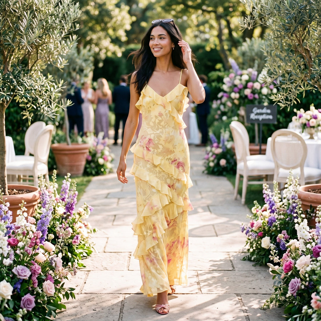 Argentina - Elegant Floral Summer Maxi Dress for Weddings