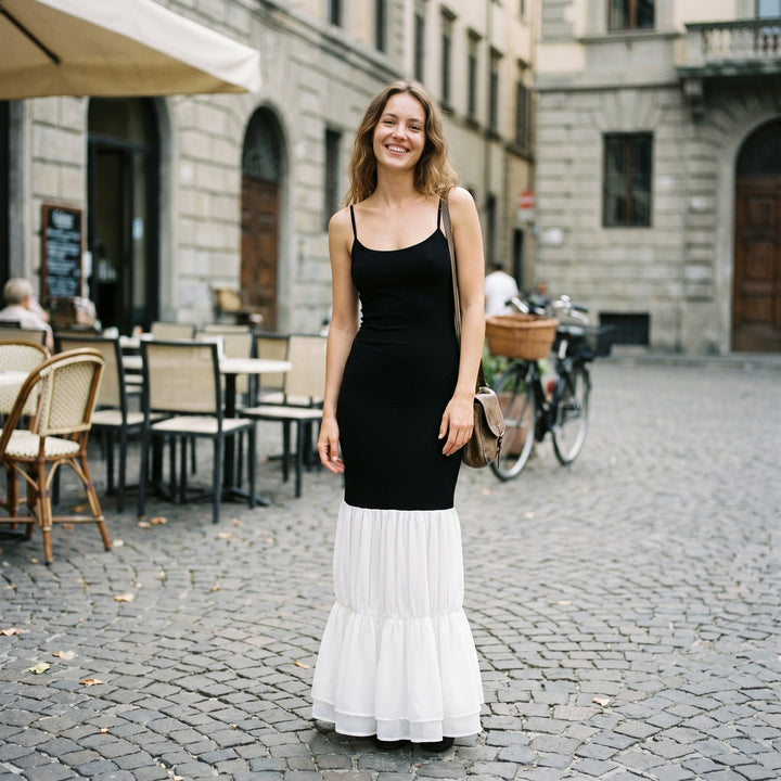 Amelia - Elegant Maxi Dress for Women with Contrast Skirt