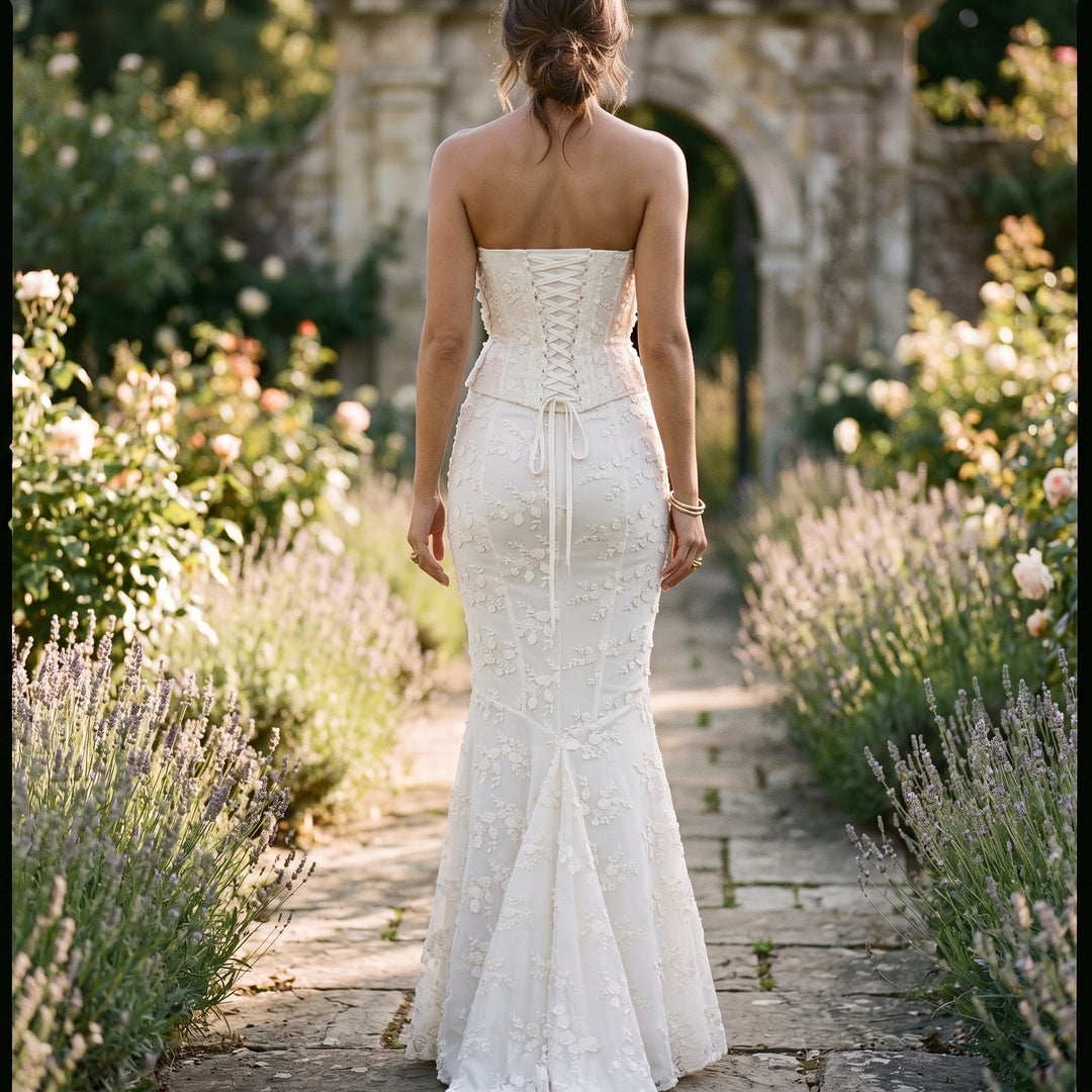 Amelia - Elegant Strapless Wedding Guest Maxi Dress