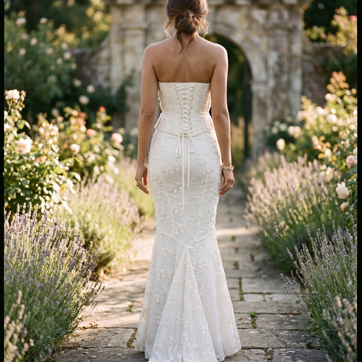 Amelia - Elegant Strapless Wedding Guest Maxi Dress