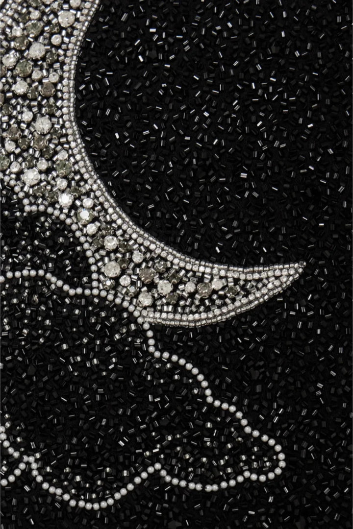 Elegant Black Beaded Mini Dress for Weddings