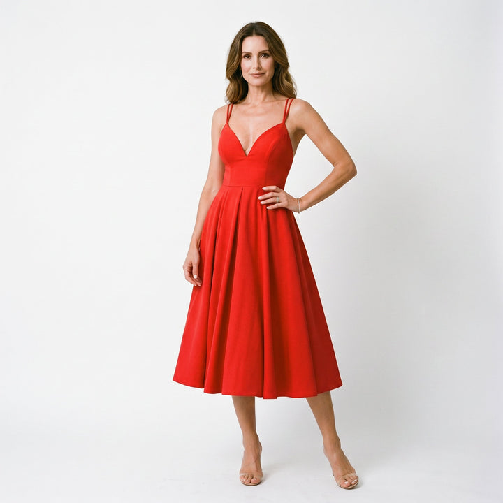 Athena - Elegant Midi Dress for Special Occasions