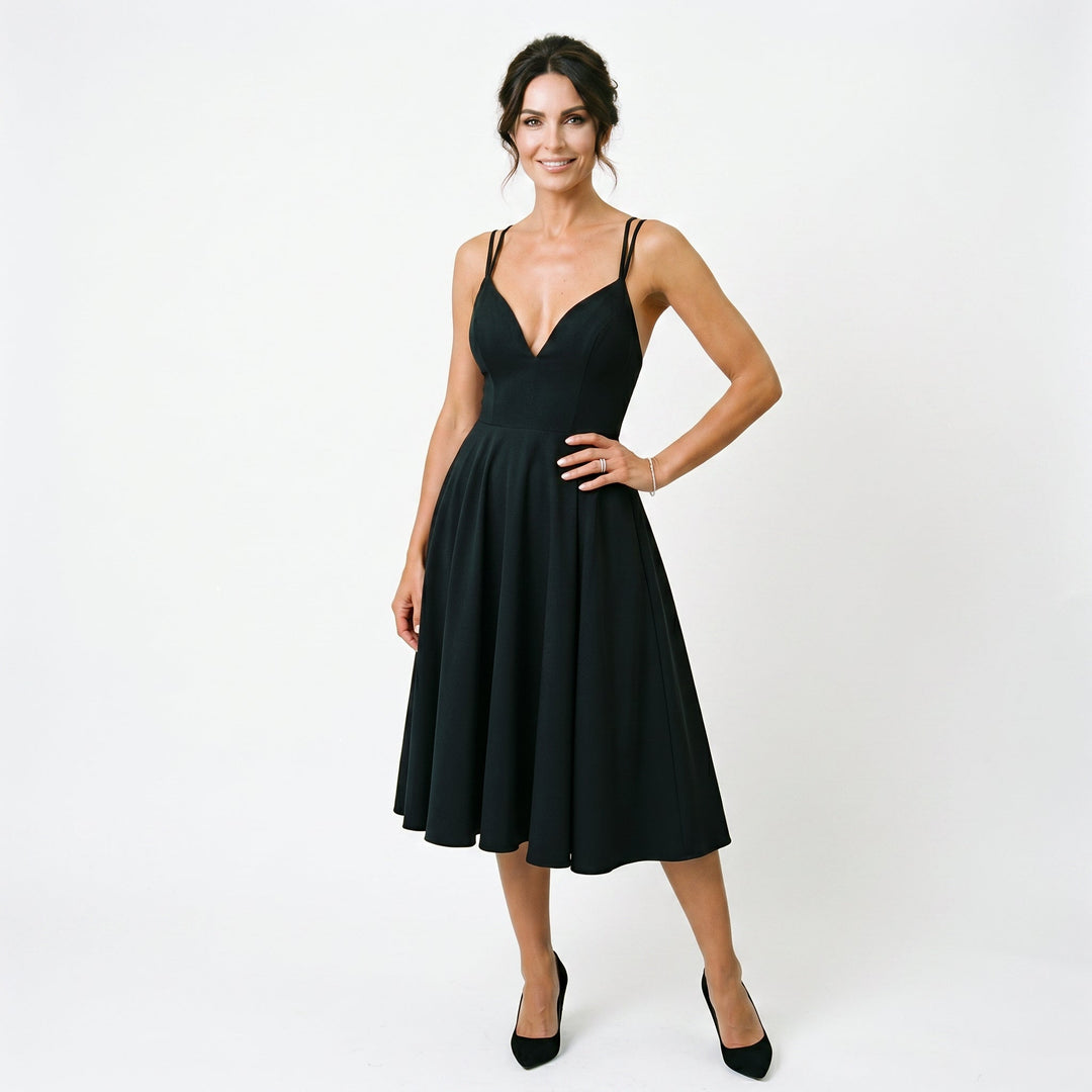 Athena - Elegant Midi Dress for Special Occasions