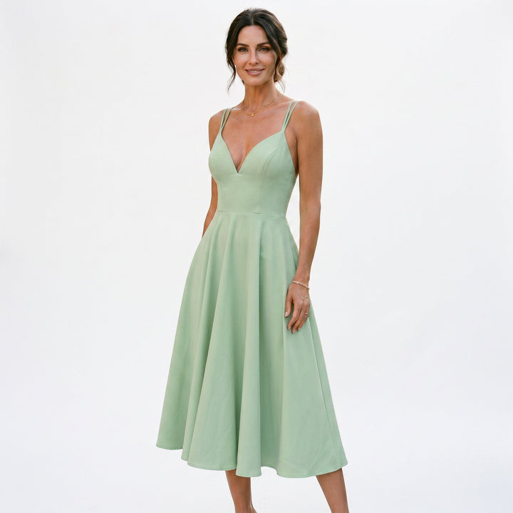Athena - Elegant Midi Dress for Special Occasions