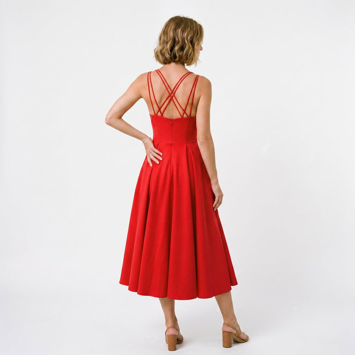Athena - Elegant Midi Dress for Special Occasions