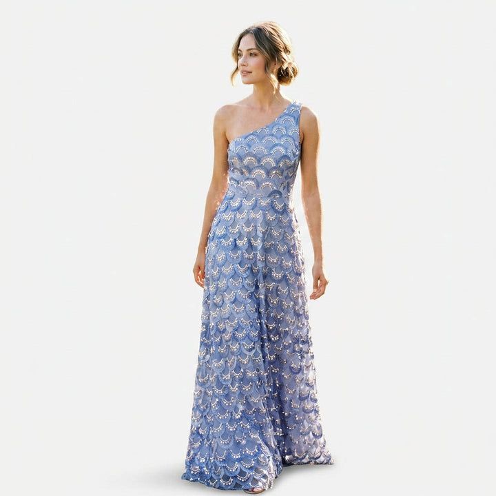 Elegant Sparkly Floral Evening Gown