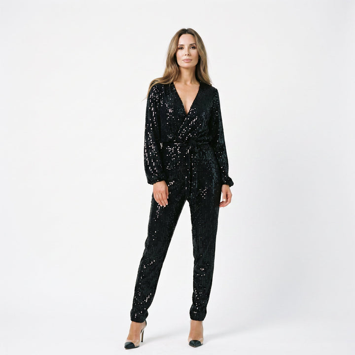 Elegant Black Sequin Jumpsuit for Women