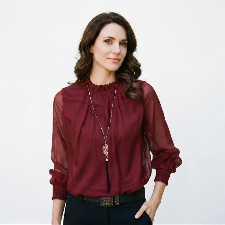 Elegant Feminine Long Sleeve Blouse for Summer