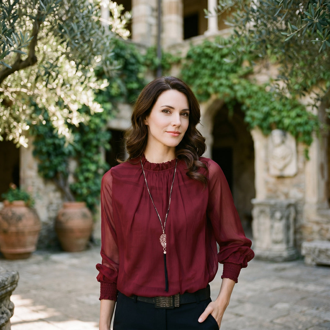 Elegant Feminine Long Sleeve Blouse for Summer