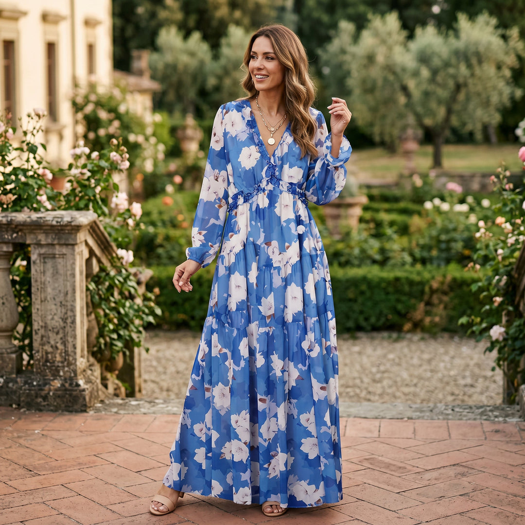 Elegant Floral Summer Maxi Dress for Weddings